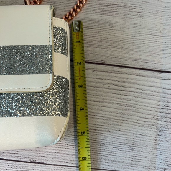 Ted Baker Nemie Rowing Glitter Stripe Leather White / Silver - Picture 11 of 12